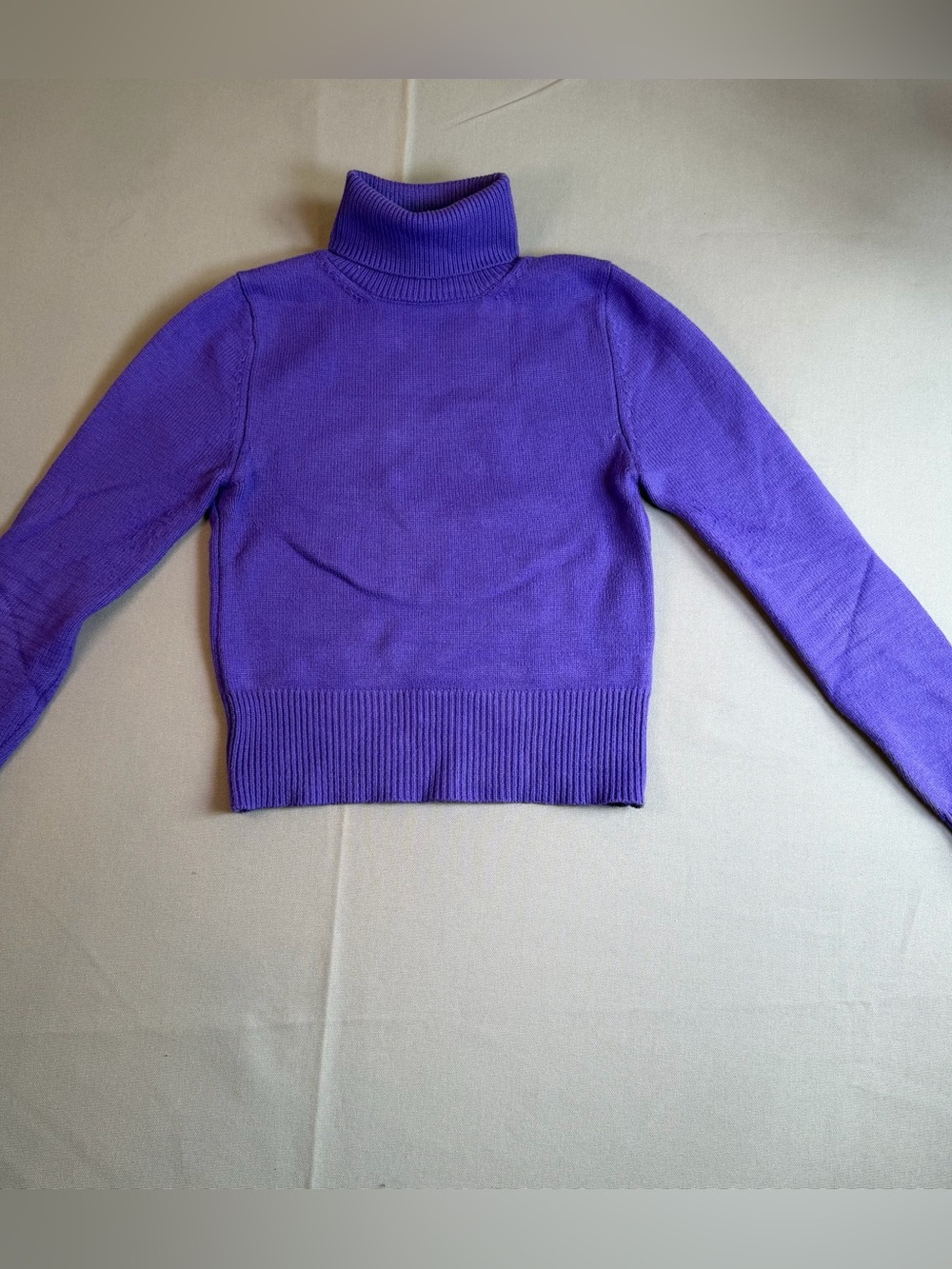 Zara Women’s szS Purple Cropped Fitted Turtleneck Knit Sweater